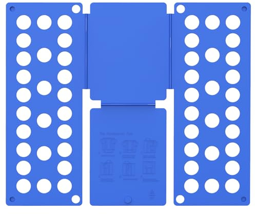 Shirt Folder Kids Clothes Folding Board Quickly Fold Shirts & Pants & Small Clothes Space Saving Design Durable PP Material Easy Storage Laundry Folder Blue