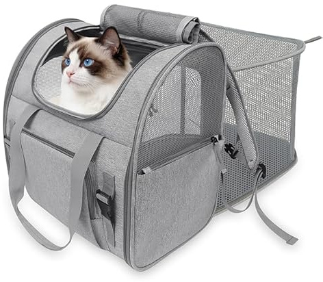 Wdmiya Transportin Gato Expandible Grande,Mochila Gato y Perro Transpirable