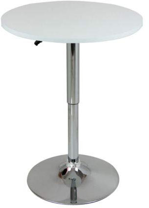 eSituro SBST0092 1 x Bartisch Esstisch Küchentisch Stehtisch, höhenverstellbar & 360° drehbar, Tischplatte φ 60cm, Weiss