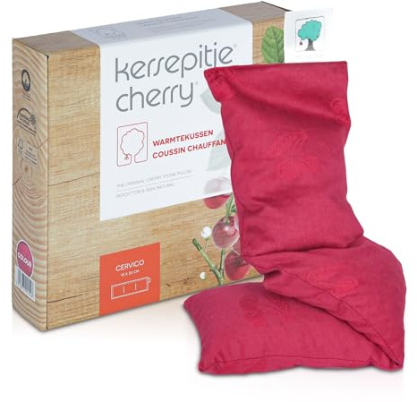 Cuscino con noccioli di ciliegia, riscaldante, in cotone biologico e 100% naturale, per rilassare e alleviare i disturbi quotidiani, dolori muscolari, crampi, cervico: circa 13 x 54 cm