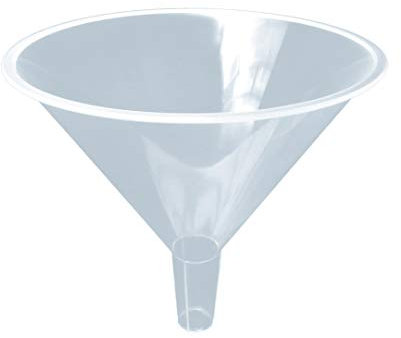 Embudo de plástico transparente, embudos de tallo corto, polipropileno, 3 piezas (150 mm/120 mm/60 mm)