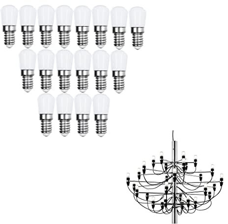oniroview Kit 30+3 Lampadine Led IBT E14 2W per FLOS 2097 Luce Calda, Lampada con Diffusore Bianco Opalino 190 lumen
