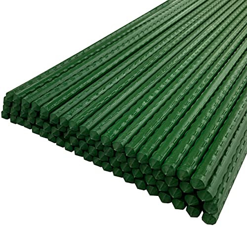Selections Garden Plant Support Sticks Stakes Plastic Coated Metal 140cm high - Pack of 80