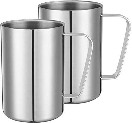 luvtree Doppelwandiger Thermobecher aus Edelstahl.Thermo Tasse,Tasse Camping,Metall Tasse,Edelstahlbecher 500ml. Für Kalt- und Heißgetränke geeignet. 2er-Pack.