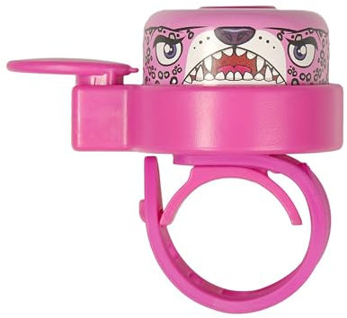 Crazy Safety Animal Leopard Fahrradklingel Kinder | Wetterfeste Fahrrad Klingel Laut für Radfahren und Laufrad | Leichte Handhabung | Rechts- oder Linkshänder | Fahrradglocke für Kinder (Rosa)