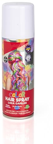 Laca de Pelo Color Blanco 125ml - Spray Colores para Cabello Rápida coloración, Lavable