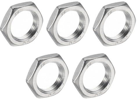 QUARKZMAN 5 pcs Fonte Tuyau Raccord Hex Contre-écrou, 304 Inox Acier Hex Verrouillage Écrou 3/4 Femelle Filetage (DN20) pour Plomberie Fixe, Eau Balai et Châssis Nettoyeur