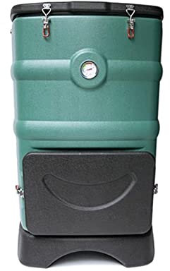 Contenitore per compost da giardino, Bidone for compostaggio isolato da 110 l/29 galloni con sistema di ventilazione, compostaggio rapido for tutto l'anno, compostatore termico for esterni con termome