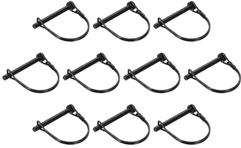 sourcing map 10 perni di collegamento rotondi con anello, perni per rimorchio, perni rotondi per barca, kayak, canoa, rimorchio, trattore, carrello, nero