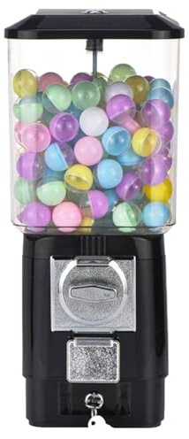 Distributeurs de Bonbons, Machine À Boules de Gomme avec 200 Boules Vides, 100 Jetons en Acier Inoxydable, Machine À Gashapon pour Bonbons en Capsules, pour Enfants, Magasins de Détail Black