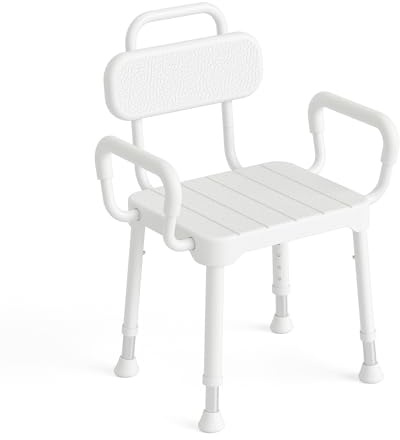 Loyoda Aluminium Shower Chair with Backrest & Arms - Removable, Breathable, Non-Slip, 160kg Capacity