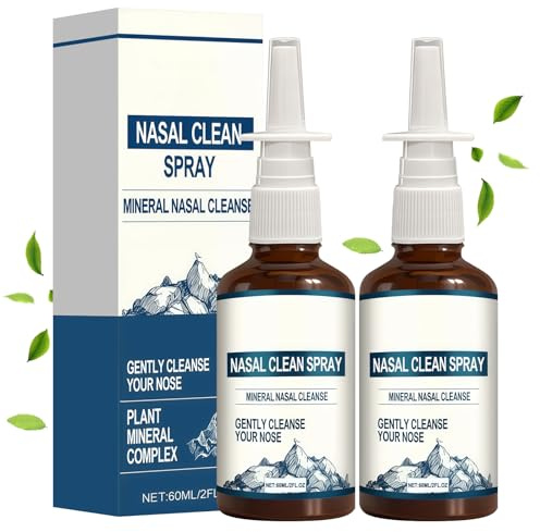 Timeno Iodine Nasal Spray, Non-Medicated Mist with Iodine & Fulvic Acid, Fine Mist for Daily Nasal Cleanse, Dry Air & Travel Use (2pcs)