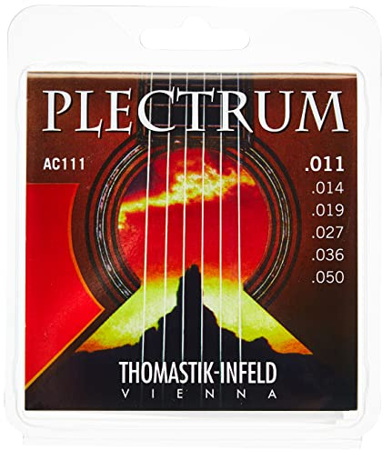 Thomastik-Infeld, Corde per chitarra acustica/folk Plectrum Acoustic Series, Set, AC112 Medium-Light .012-.059 nickel free