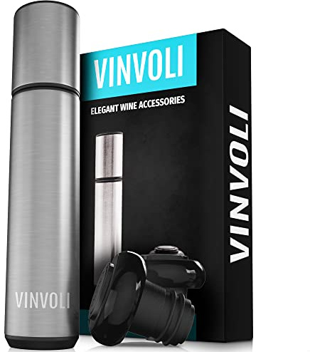 VINVOLI Wine Preserver Set - Deluxe 2026 Wine Vacuum Pump with 2 Reusable Wine Stoppers - Wine Sealer and Wine Saver to Keep Wine Fresh Longer - Professional Quality for Wine Lovers and Sommeliers