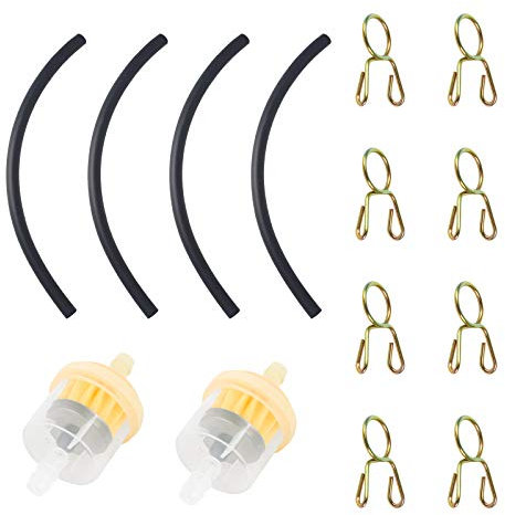 Iyowei 2 Set Motorrad Benzin Kraftstofffilter Universal Benzinschlauch Benzinfilter Kraftstofffilter Vorfilter Schlauchschellen Kraftstoffschlauch Schlauchklemme für Auto Motorrad Roller Rasenmäher