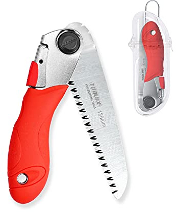 TOOLUX Folding Saw, 5inch Small Pruning Saw for Tree, Wood Hand Saws With Hard Teeth, Quality SK-5 Steel Hunting Saw Foldable with Box for Deer, Tree, Wood and Limb Cutting