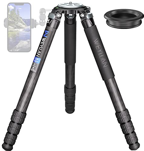 WEYLLAN Kolfiberstativ 160 cm, stativ kamera med ben 40mm, professionell fotostativ för filmfotografering, Dslr-kameror, kikare, bollhuvud, belastning 40 kg
