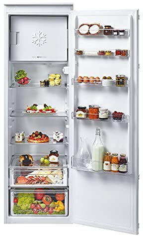 Candy CM4S518EW - Réfrigérateur 1 Porte 178 cm Avec Freezer - Intégrable À Glissière - 286l (253 + 33) - Froid Statique - 39 dB - 6 Clayettes - Eclairage LED - Porte Réversible