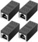 JUGNAW Accoppiatore RJ45 Cat 7, Set da 4 - Prolunga Ethernet, Connettore RJ45 LAN Femmina-Femmina, 10 Gigabit, Compatibile con Cat6, Cat5e, Cat5, WiFi Extender collegamento (Nero)