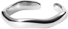 Purelei Nakuna Ring (Gold,Silber,Rose) Damen Ring Silber 18K vergoldet, Wasserfester Ring mit geschwungenem Design, größenverstellbar, Geschenk für Damen (M/L, Silver)