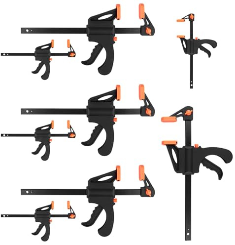 CHIHEUNG 8 PCS Clamps for Wood, 4 Inch, 8 Inch Quick Grip Clamps, Work Bench Clamp, Hand Grips for Woodwork, Manual Work, DIY Handmade Craft