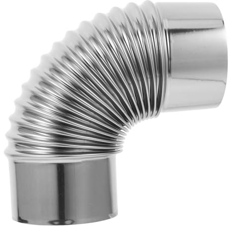 TOBBOMEY 90degré Tuyau De Poêle Acier Inoxydable Capuchon De Cheminée Éléments De Raccordement pour Poêles à Améliore La Ventilation Sécurité Intérieure