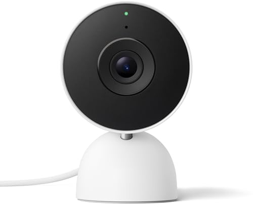 Google Nest Cam Indoor (con cavo, 3ª gen.) - Videocamera di sicurezza per interni con Video 2K - Compatibile con Google Home - Bianco ghiaccio
