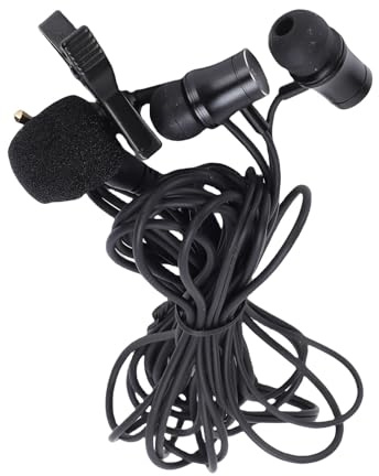 Gugxiom Auricolari Cablati con Microfono, Tecnologia di Riduzione Dinamica del Rumore Stereo con Microfono da Bavero, con Suono Chiaro per Streaming Live, Canto, Registrazione Video