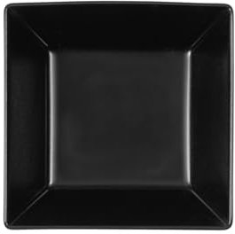 H&H Boston Juego de 6 Platos Cuadrados Hondos, Gres Negro 17x17