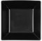 H&H Boston Juego de 6 Platos Cuadrados Hondos, Gres Negro 17x17