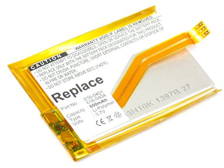 subtel, Batería para, Compatible con Apple iPod Touch 2G, 616-0401, 2 Gen. - A1288 (3.7V, 800mAh)