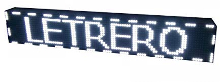Cartel LED programable por WiFi/Letrero programable/Pantalla programable/Pantalla de texto con movimiento/Rótulo luminoso (96x16 cm, Blanco)
