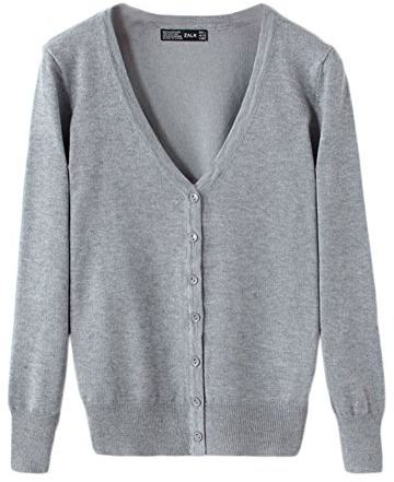 Cárdigan Mujeres Chaqueta de Punto Básico de Manga Larga con Botones Rebecas