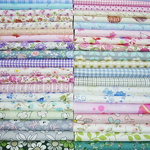 YYSZ Paket:50 Stück je ca. 20 x 25 cm Baumwollstoff Meterware Stoffe Stoffreste Stoffpaket für Patchwork 100% Baumwolle DIY Baumwollstoff Baumwolltuch mit vielfältiges Muster zum nähen