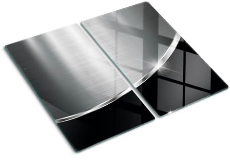 Schneidbrett Glas 2x30x52 cm Hitzebeständig Gehärtetes Glas Rutschfest Silikonfüße Plastikfrei Lebensmittelecht 2 Stück Glasplatte Antibakteriell Dekorativ für die Küche - Textur