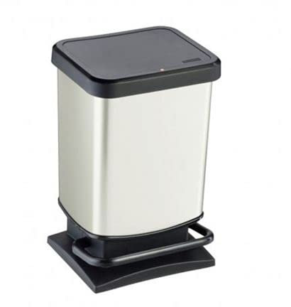 Rotho Paso - Pattumiera a pedale, 20 l, colore: Bianco