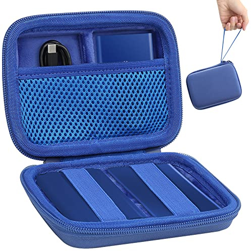 Aenllosi Hart Tasche Hülle für Samsung T7/T7 Touch/T7 Shield/T9 Portable SSD (Nur Tasche) (Blau)