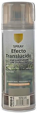 H HANSEL HOME Pintura Spray Vidrio y Cristal, Spray Esmerilado Cristal, Pintura para Pintar Vidrio, Efecto Translúcido Semitransparente - Negro Zen 400ml
