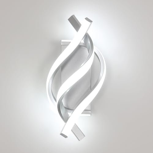 Comely Lampada da Parete LED, 22 W 2500LM Argenteo Applique da Parete Interno Moderno, Lampada a Muro LED per Camera da Letto Soggiorno Corridoio Sala da Pranzo