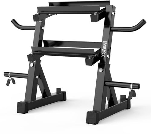 IMAYCC Kurzhantelständer Kurzhantelablage Hantelständer Hantelscheibenständer Belastbarkeit 350-400kg/800lbs und Höhe 3 Ebenen Weight Storage Organizer für Home Gym Gewicht Rack