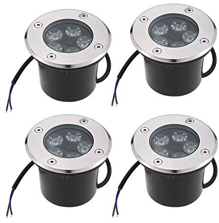 MIKOTR Faretto Calpestabili per Esterno 12V 5W Faretti da Incasso A Pavimento IP67 Impermeabile Luci A LED Segnapasso per Giardini, Vialetti, Terrazzi(Bianco Caldo 3000K)