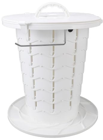 Msiud Inodoro Portátil para Adultos, Camping Al Aire Libre, Viaje, Ajustable, Plegable con Bolsa de Almacenamiento, Orinal Ligero, Barco, Viajes por Carretera, Playa, Blanco