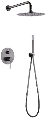 Conjunto De Ducha Monomando Empotrado Black Gun Metal Serie Monza