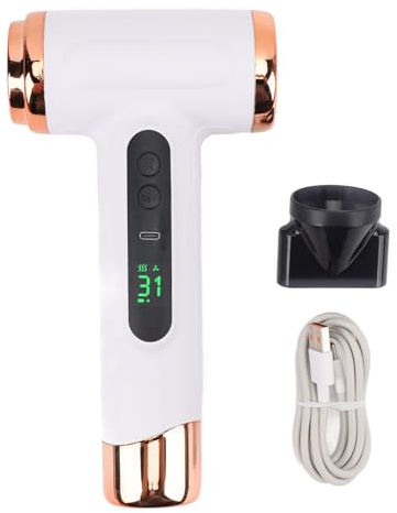 Trådlös hårtork för kvinnor, 200 W, bärbar resehårtork för kvinnor, USB-uppladdningsbar hårtork hårtork varm kall vindstyling för sovsal studenter hemresor (vit)
