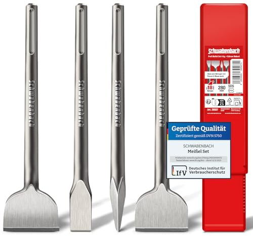 SCHWABENBACH® Juego de Cinceles SDS Max 4 Piezas 280 mm