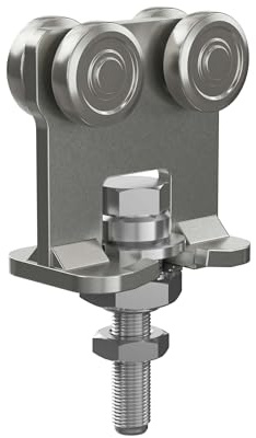 ATTAS MEA Carro doble con tornillo giratorio, doble aparato, ruedas para herrajes para puerta corredera (Tyo 0, 90 kg)