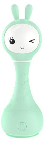 alilo Smarty Bunny Rattle Baby Toys Multi-Sensory Musical Montessori Toys, 0-3-6-12-18 Months 1 Year Old boy/Girl Gifts, 4 Different Modes and Color Recognition Function