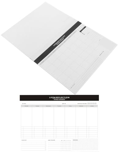 JEWEDECO Bloc de Notas Planificador de Papel 2 Unidades, Agenda Mensual y Semanal sin Fecha, Cuaderno Organizador Portátil para Listas de Tareas y Seguimiento de Hábitos en Oficina