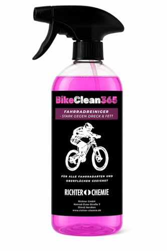 Richter Chemie Fahrradreiniger BikeClean365, 1 L Sprühflasche, stark gegen Dreck & Fett, schonend zu Lack, Metall & Kunststoff, für E‑Bike, MTB & Rennrad, Made in Germany
