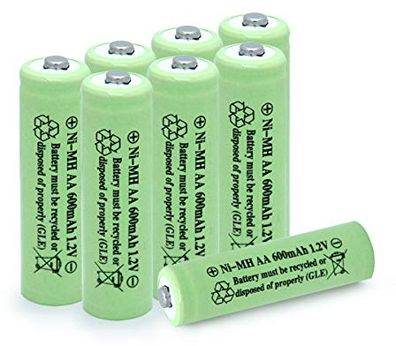 QBLPOWER AA Ni-MH 600mAh 1.2V Rechargable Solar Light Batteries for Outdoor Solar Lamps Garden Lights Remotes Mice(8Pcs)